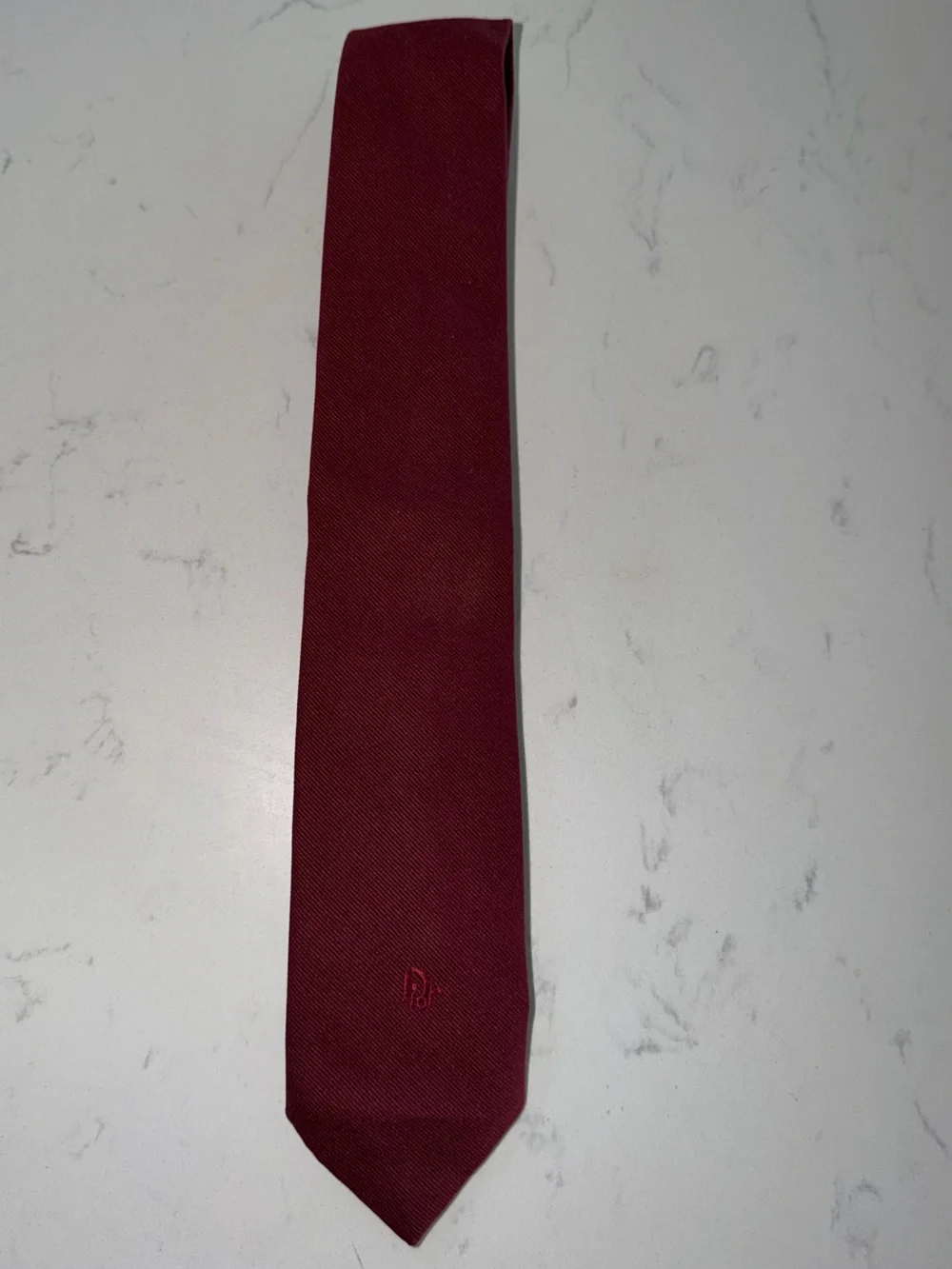Dior Men's Deep Burgundy Silk Tie